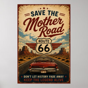 Arte retro de la ruta 66 clásicos Madre Legado