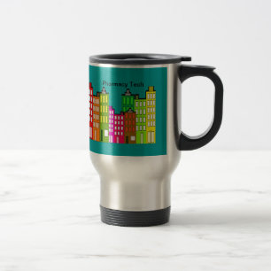Arte retro de la taza del viaje de la tecnología