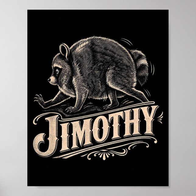 Arte Retro de Mapache Jimothy de los 80 (Frente)