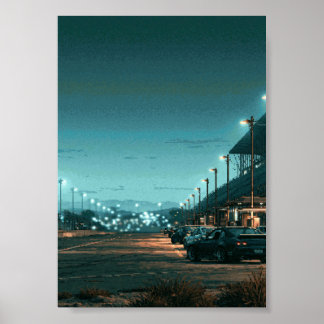 Arte Retro de Pixel de Coches JDM Estacionados Baj