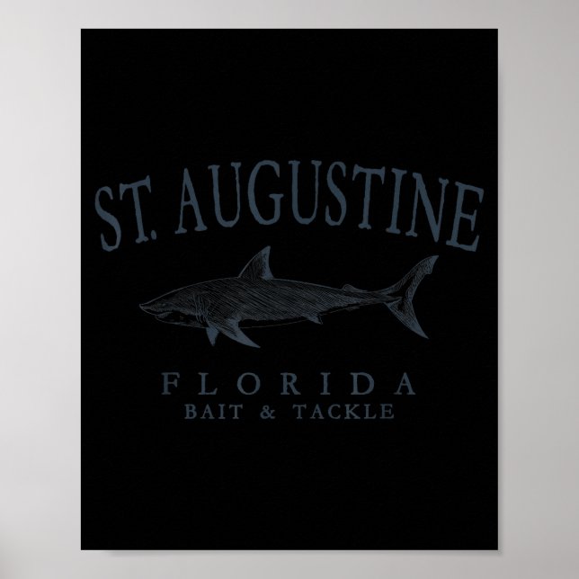 arte retro de pizarra de tiburón de St augustine f (Frente)