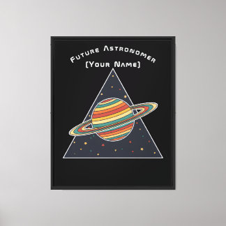 Arte Retro de Saturno para Astrónomo del Futuro - 