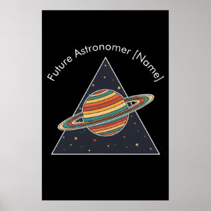 Arte Retro de Saturno para Astrónomo Futuro - Nomb