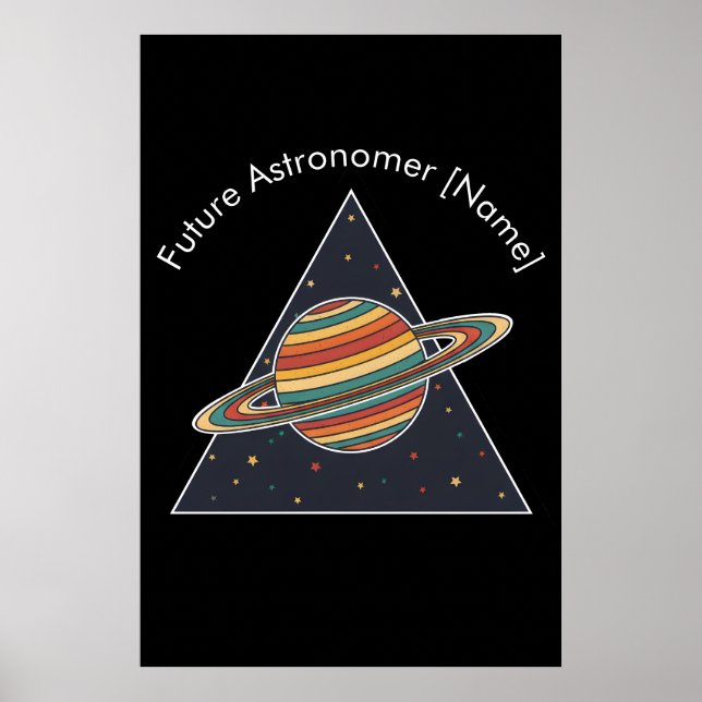 Arte Retro de Saturno para Futuro Astrónomo - Nomb (Frente)