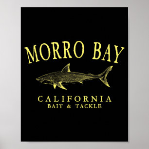 Arte retro de tiburón de Morro bay california amar