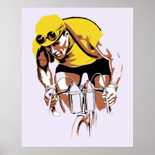 Arte retro en el campo de ciclismo