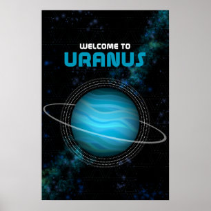 Arte retro en el espacio exterior con el planeta U