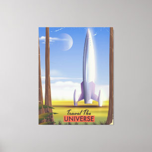 Arte retro espacial Viaja por el Universo.