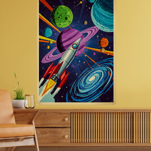 Arte Retro Futurismo Ciencia Ficción Espacial Expl