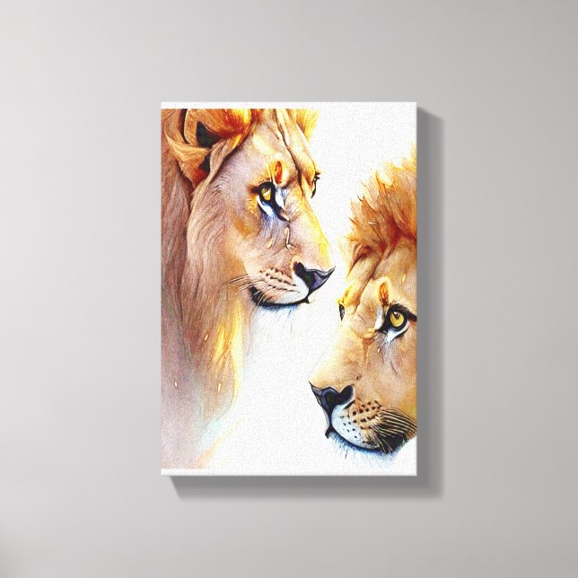 Arte Retro Lions - Arte clásico de la pared de vid (Anverso)