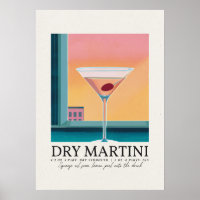 Arte retro rosado de Martini seco