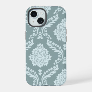 Arte Rococó Damask I Azul Huevo de Pato+Verde Teal