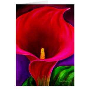 Arte rojo de la pintura de la flor del lirio de