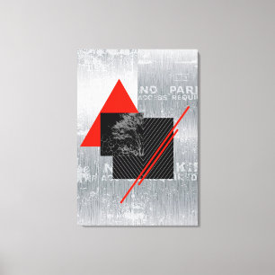 Arte rojo, negro, negro y blanco de la pared de la