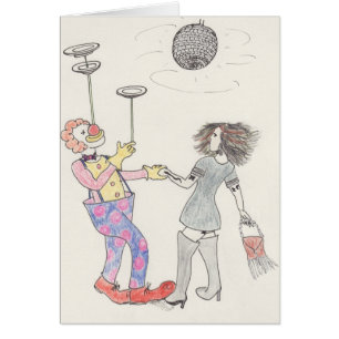 Arte romántico del dibujo animado del payaso