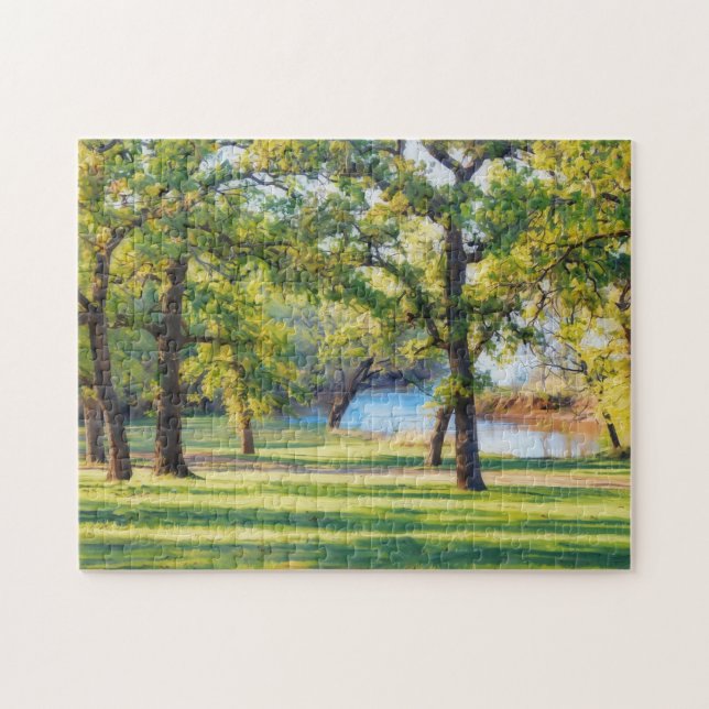 Arte rompecabezas de escena tranquila del lago del (Horizontal)