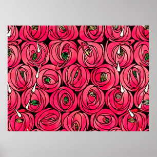 Arte Rosa Nouveau Rennie Macintosh Gráfico
