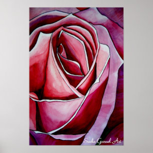 Arte rosa original rosado de macro abstracto