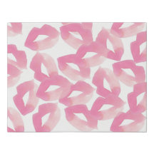 Arte rosado de la lona de los labios del beso