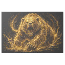 Arte Rugido de Oso Dorado Fiero