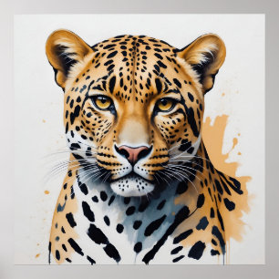 Arte salvaje de pinturas de leopardo moderno