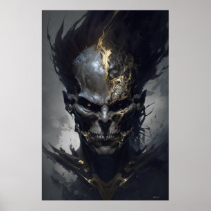 Arte salvaje pintado con fantasía en cráneo de ret