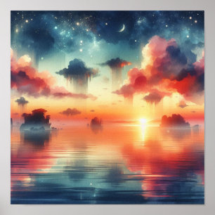 Arte soñador de cielo nocturno para el regreso a c
