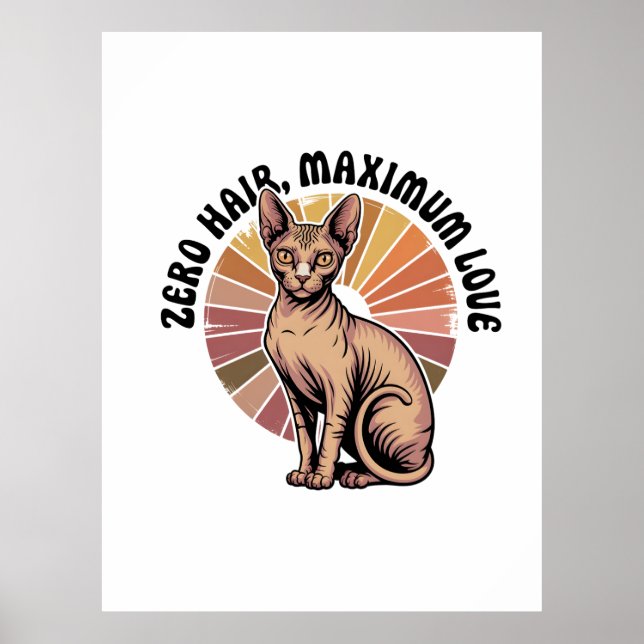 Arte Sphynx Amor Máximo Cero Pelo (Frente)