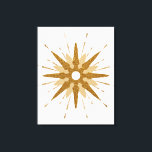 Arte Starburst de Oro Moderno de Mediados del Sigl<br><div class="desc">Diseño de inspiración moderna de mediados del siglo XX con estreno de oro retro vintage que sirve como punto focal, complementado con elementos modernos de diseño de starburst. Diseño sencillo y limpio de starburst en una paleta de colores dorados y blancos. Un diseño de una colección de coordinación. Diseñado como...</div>