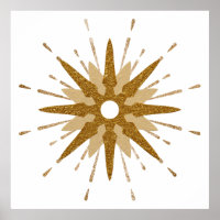 Arte Starburst de Oro Moderno de Mediados del Sigl