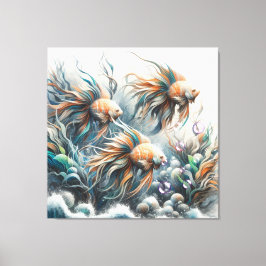 Arte subacuático de peces y corales en acrílico