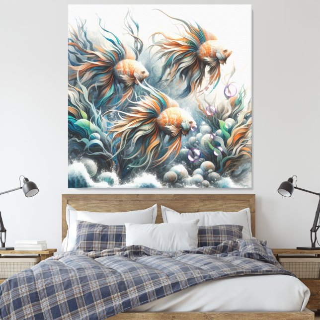 Arte subacuático de peces y corales en acrílico (Insitu(Dormitorio))