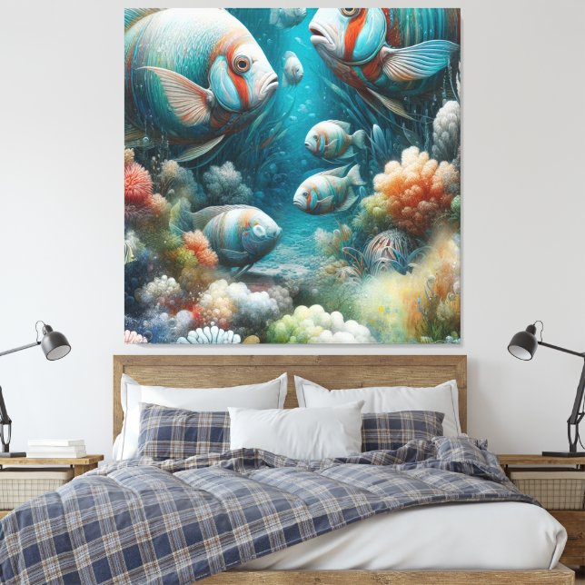 Arte subacuático de peces y corales en acrílico (Insitu(Dormitorio))