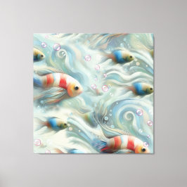 Arte subacuático de peces y corales en acrílico