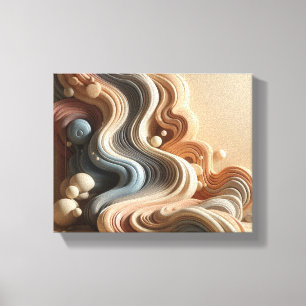Arte surreal geométrico derretido en tonos terroso