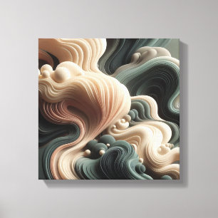 Arte Surrealista de Mármol Flotante con Curvas Ele