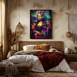 Arte Synthwave Cyberpunk de la Mona Lisa