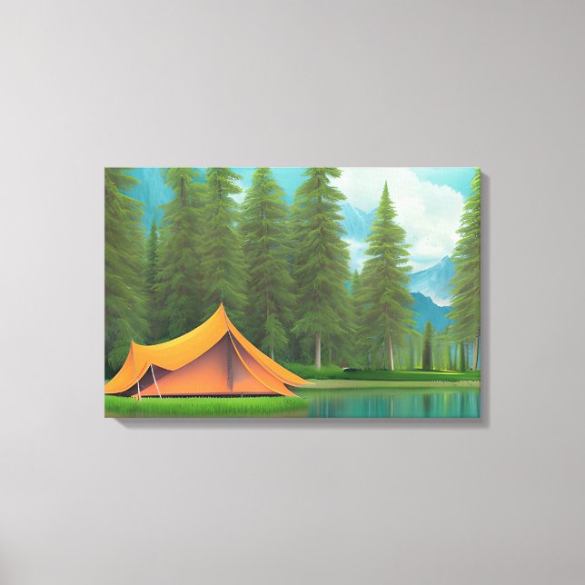Arte Temático de Camping | Tienda de campaña en el (Anverso)