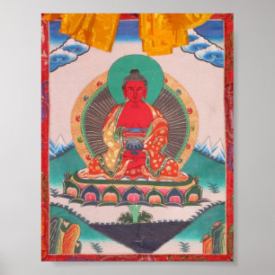 Arte Thangka budista tibetano del Buda Amitabha