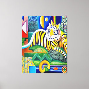 Arte Tigre Contemporáneo - Decoración Que Atrapa L