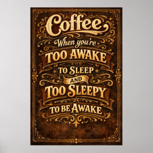 Arte tipográfico de café divertido demasiado despi