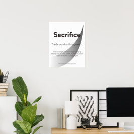 Arte tipográfico inspirador de cita de sacrificio
