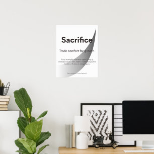 Arte tipográfico inspirador de cita de sacrificio