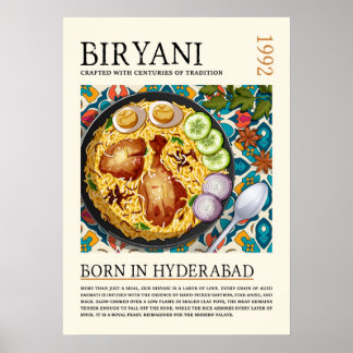 Arte tradicional vintage de Biryani de Hyderabad