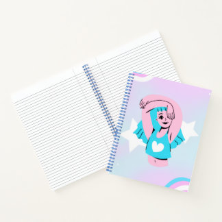 Arte trans en cuaderno de espiral de lujo