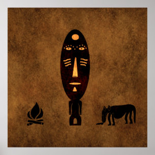 Arte tribal africano abstracto vintage contemporán