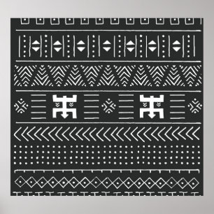 Arte tribal africano: blanco y negro geométrico
