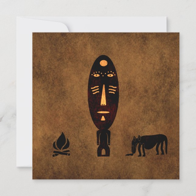Arte tribal africano vintage abstracto antiguo (Anverso)