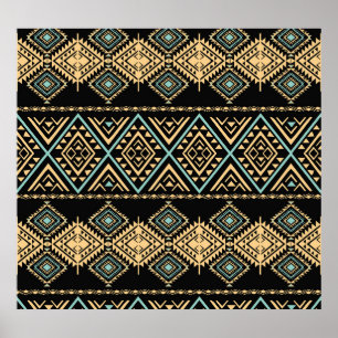 Arte tribal, geométrico étnico, colorido patrón.