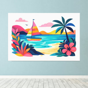Arte tropical de playa de mediados de siglo